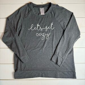 SECRET TREASURES Cozy Light Weight Lounge Sleep Sweatshirt Gray Medium